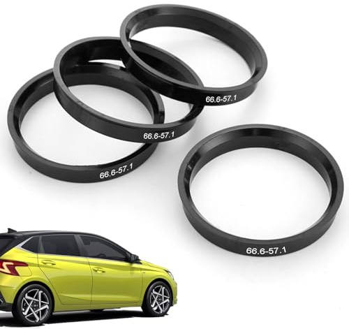4 Pièces Moyeu Roue Auto Bague De Centrage,Bagues De Centrage 66,6 À 57,1,Bague De Centrage Jante En Plastique,Moyeu De Roue,Réduction Des Vibrations,Compatible Avec Tous Les Modèles De Voitures,Noir