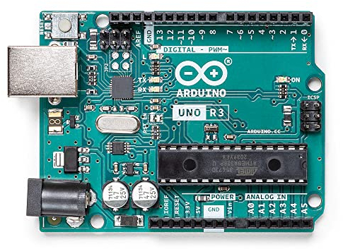 Arduino Uno REV3 [A000066] � ATmega328P Microcontroller, 16MHz, 14 Digital I/O Pins, 6 Analog Inputs, 32KB Flash, USB Connectivity, Compatible with Arduino IDE for DIY Projects and Prototyping