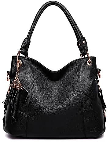 Kris Anna Borsa a Spalla con Tracolla da Donna Frange Borse a Mano Hobo in Pelle PU Nero