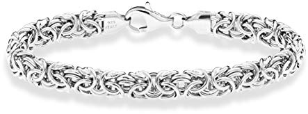 Miabella Italian 925 Sterling Silver Byzantine Bracelet for Women, Handmade in Italy (Length 7 Inches)
