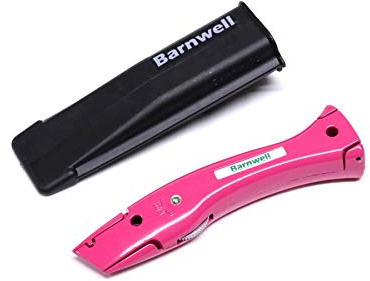 Barnwell Pink Delphin - Accessori per tappeti da lavoro per tagliare coltelli e fondina, senza lame