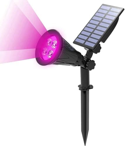 Solar Landscape Lights, 4 LED Solar Spotlights Waterproof Outdoor Solar Spotlight 2-in-1 Multi Use Outdoor Wall Lights, Decorative Lights for Outdoor, Garden, Lawn, Pathway, Party & Christma (Pink)