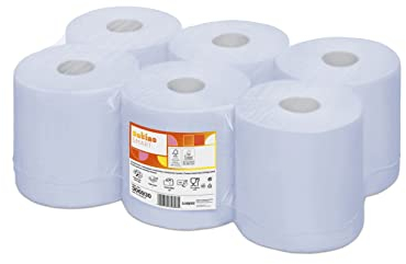 Satino Putzrolle/Handtuchrolle blau - 6 Papierrollen mit insgesamt 1.800m an Papiertüchern und 20x35cm je Blatt - ideal für Werkstatt, Handwerk, Industrie, Gastronomie