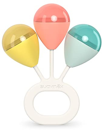 Suavinex Sonaglio per Bambini, a Partire da 4 Mesi, Facile da Afferrare, con Suoni Stimolanti, Blu
