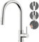 WAVEWO Küchenarmatur mit Brause Ausziehbar mit 2 Strahlarten, Wasserhahn Küche Hochdruck, Spültischarmatur 360° Schwenkbar Armatur Küchen, Einhebel Mischbatterie Küche Edelstahl, Silber Gebürstet