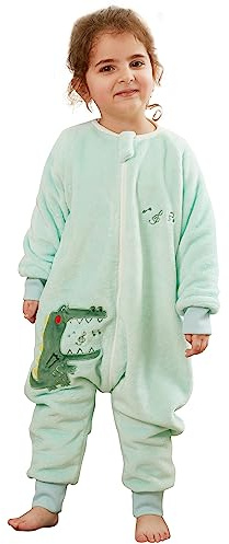 HAHASHOW Sovsäck med fötter barn flanell söta djur sovsäck vintervagga med långa ben 1–6 år