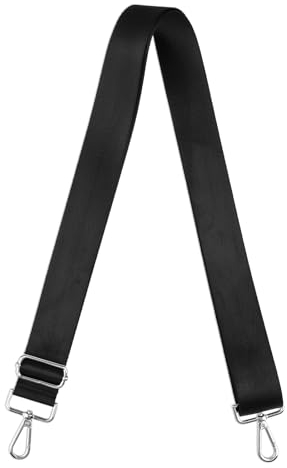 WLLHYF Umhängetaschen-Riemen, Schwarzem Nylon Verstellbare Umhängetaschen-Schultergurte mit Silbernen Hardware-Clips