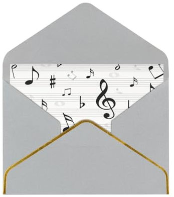 YsoLda Grußkarten, Karten mit Umschlägen, Perlmuttpapier-Weihnachtskarten, Dankeskarten,Notenschlüssel Notenblatt Symbol Treble Abstract