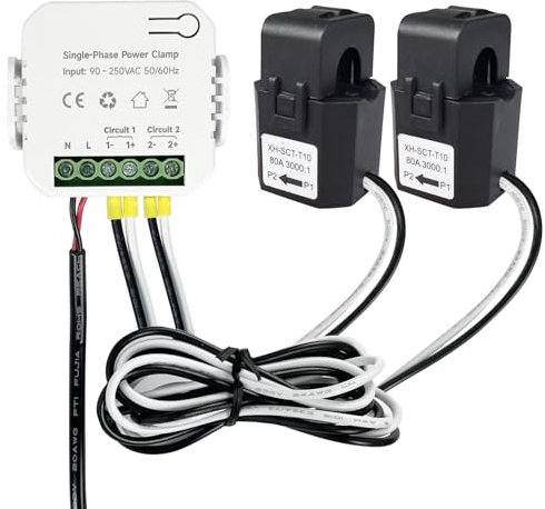 OWON Bi-Directional Smart 2 Way WiFi Power Monitor Energy Meter with 80A/ 2Clamp,WiFi Home Energy Monitor, Energy Meter Single Phase Electricity Compatible