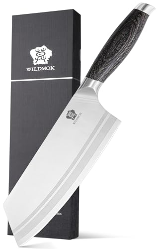 WILDMOK Coltello da mannaia di carne 19,8 cm, coltelli da chef cinese ultra affilato - coltello da taglio da cucina, acciaio tedesco