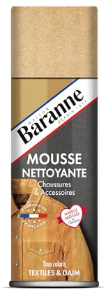 Baranne - Mousse Nettoyante | Tous Coloris, Textiles & Daims | Chaussures, Sacs, Vêtements | Entretien Maroquinerie | 200ml