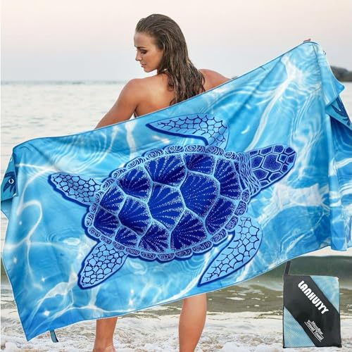 LANHUIYY (180 x 81 cm, Toalla de Playa Grande, para Deporte, Viajes, Yoga, Camping, Playa, Gimnasio, Microfibra (K-01, 81x180cm)