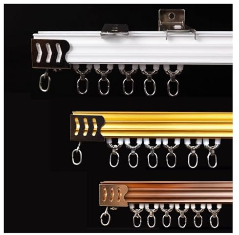 Ceiling Curtain Track,Heavy-Duty Curtain Rail, 2.2ft-19.6ft,Aluminium Curtain Rods, For Living Room Bedroom Room Divider(Rose gold,110cm/3.6ft)