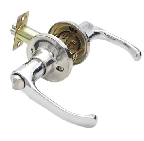 LYHYDMA maniglia porta Maniglia for porta in acciaio inox a tre barre con serratura e chiavi, lega di zinco e rame universale for porte interne, camera da letto(3-5cm thickness)