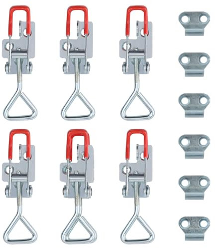 Pequeño 4001 (Trifora) Abrazadera de Palanca, 6 Piezas Pestillo de Capacidad de Retención, Hierro Galvanizado Ajustable Cierre de Palanca, Palanca de Bloqueo de Tensión para Gabinete Puertas Ventanas