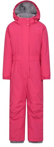 Mountain Warehouse Cloud Kids Snowsuit - Waterproof, Adjustable, One Piece Jumpsuit, Fleece Lining, Girls & Boys - Ski, Winter Pink Kids Size 11-12 Years