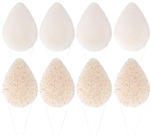 Gjinxi 8PCS Exfoliating Facial Sponge, Natural Body Face Scrubber Buff Puff Pad for Gentle Exfoliating, Reusable Exfoliator Sponges for Removing Dead Skin, Dirt, Makeup, Face Scrub Pad for Women Men