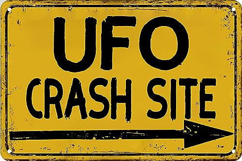 Cartelli in metallo con scritta UFO Crash Site - Cartelli in metallo con scritta UFO Crash Site - Decorazione da parete squisita, regalo motivazionale, affermazioni positive, da appendere in uff