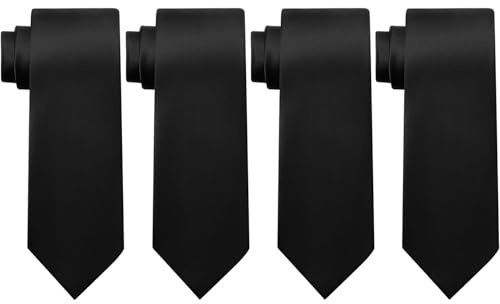 hzkais 4 PCS Men Ties, 3.15 Solid Color Tie Formal Necktie for Men, Formal Neckties for Men Business Wedding Party Work Tie, Classic & Premium Necktie, 8cm