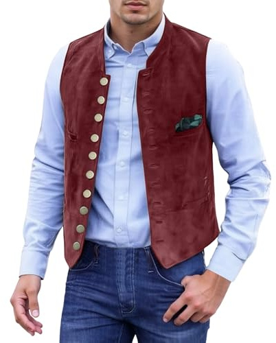 EQWIGKEIT Chalecos tradicionales para hombre sin mangas chaleco traje tradicional Oktoberfest traje clásico chaleco vintage chaleco de traje elegante para hombre traje tradicional traje traje traje