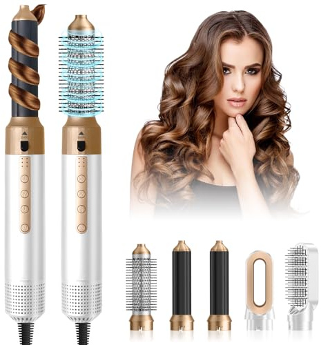Anluomania Spazzola Asciugacapelli e Air Styler, Asciugacapelli ad Alta Velocità 110,000 RPM, Ioni Phon Capelli 1350W, con Air Arricciacapelli Automatico, Spazzola Lisciante, Spazzola ad Aria Calda