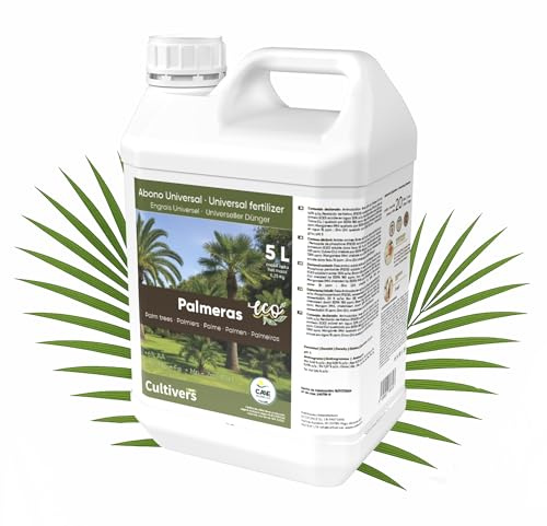 CULTIVERS Abono Palmeras Ecológico Líquido 5 L Fertilizante NPK Micronutrientes y Aminoácidos Nutrición Completa de Palmeras Ornamentales y de Exterior Orgánico Natural