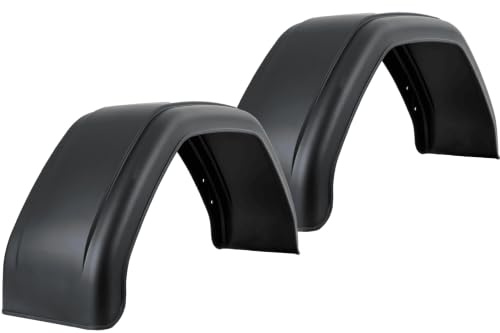 DE HAAN Set di due parafanghi da 15 a 16 pollici in plastica robusta per rimorchio auto 800 x 240 mm passaruota con fori per un'ottima protezione contro fango e sassi