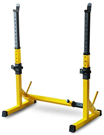 Soporte ajustable para sentadillas para levantamiento de pesas, construcción de acero sólido, soporta prensas de banco, equipo de gimnasio en casa