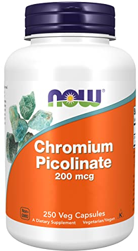 Now Foods, Chromium Picolinate (Cromo Picolinato), 200mcg, 250 Capsule vegane, Testato in Laboratorio, Elemento in Tracce, Cromo, Senza Glutine, Senza Soia, Vegetariano