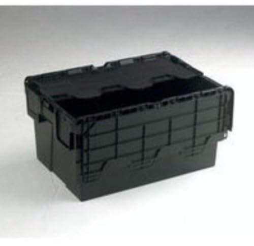VFM 375814 Attached Lid Container, 54 L, Black