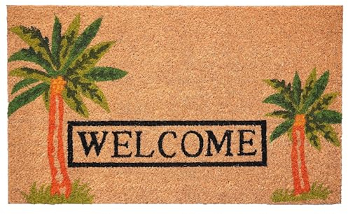 Calloway Mills 120521729 Palm Welcome 17x29 Coir with Vinyl Backing Doormat