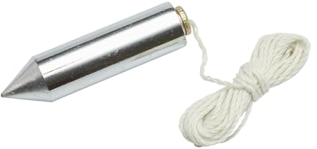 Fit For The Job Plomada y línea de acero de alta resistencia de 2 pulgadas (50 mm), 2,5 m (8 pies), plomada para colgar papel tapiz, boxeo en tuberías, albañilería, plomada y bobina