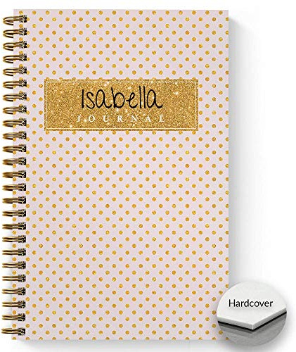 Gotcha Covered Notebooks HARDCOVER Sparkle and Shine Personalized Notebook/Journal, Satin Matte Finish, 120 pages of your selected paper, lay flat wire-o spiral. Size: 5.5” x 8.5”. Made in the USA
