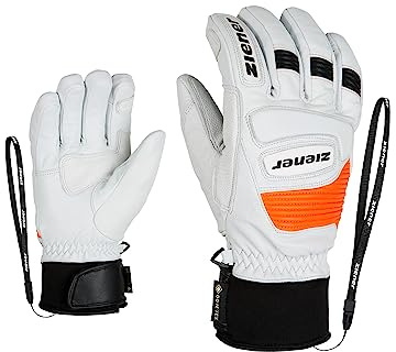 Ziener Guanti da sci per adulti Guard GTX Grip PR | impermeabili, traspiranti, Gore-tex, Primaloft, in pelle, da corsa, bianco (bianco), 7,5