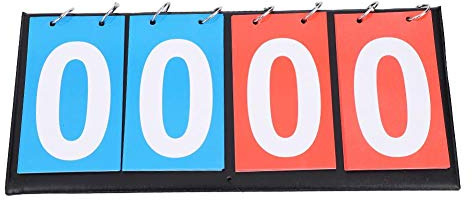 Portable Scoreboard, 2/3/4 Digit Portable Flip Number Scoreboard Sports Scoreboard Score Counter For Table Tennis Basketball(4-digit) Referee, Timing, Pedometer Referee, timing, pedometer