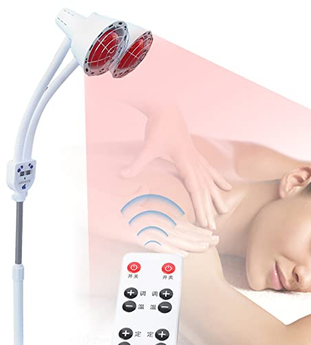 Lampada Termica a Infrarossi da 275 W, Terapeutica a Doppia Testa, Regolabile a 360° Con Ruote per Massaggio in Salone