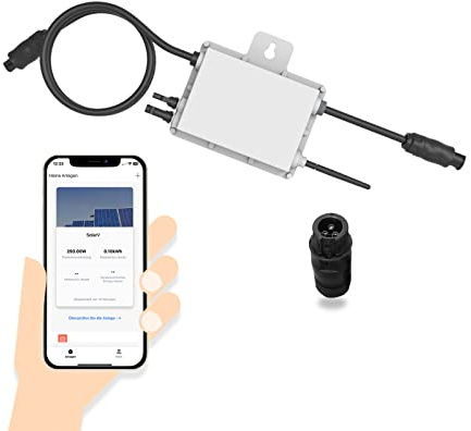 enjoy solar Deye Mikrowechselrichter, DC 20V-60V auf AC 220V-230V, integriertes WiFi-Modul Schutzart IP67, ideal für Balkonkraftwerk und Mini PV-Anlage (Sun300G3-Eu-230 Set)