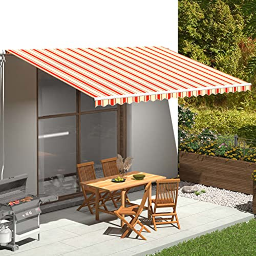 Annlera Tenda Solare Estensibile 500x300 cm Tende Parasole Tenda Da Sole Autoportante A Bracci Giallo E Arancione