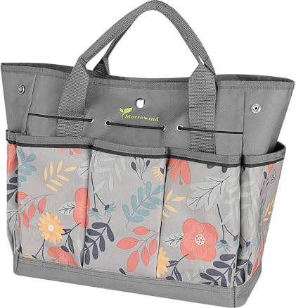 MORROWIND Borsa Portaoggetti da Giardino in Tessuto Oxford - Organizzatore di Strumenti con 8 Tasche Esterne per Lavori di Giardinaggio