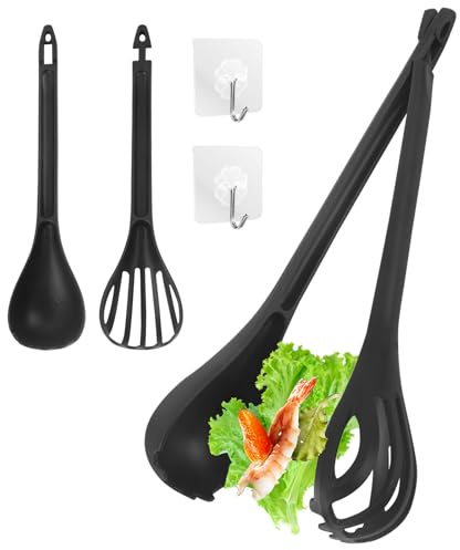 SSKHE Un Juego de Plástico se Puede Dividir y Combinar Pinzas de Alimentos Multifuncionales Pinzas de Ensaladas Pinzas de Fideos Pinzas de Pan Pinzas de Huevos Cocina Doméstica (Negro)