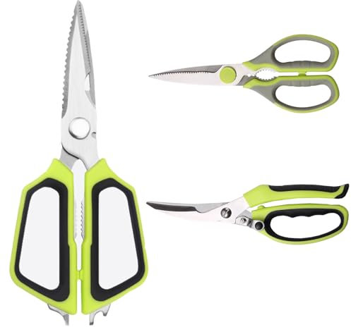 Tijeras multifuncionales, tijeras de aves de corral, tijeras de mariscos. Juego de tres piezas para la mayoría de las necesidades de cocina Premium Heavy Duty tijeras