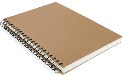 A4 Skizzenbuch - 120 Seiten starkes Zeichenpapier spiralgebundenes 160 g/m² Hardcover Zeichenbuch geeignet für Skizzen Illustrationen Porträts (Braun)