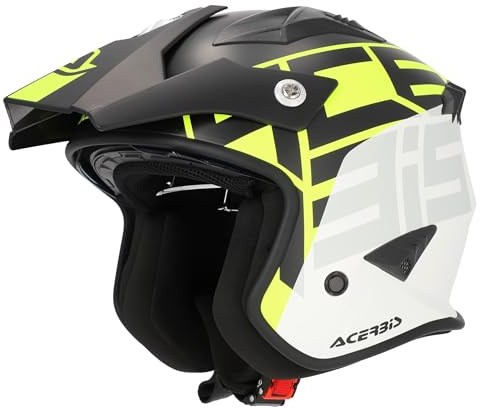 ACERBIS Helmets Casco Jet Aria Blanco Negro Fluor Totalmente Homologado 22.06 (M 57/58)