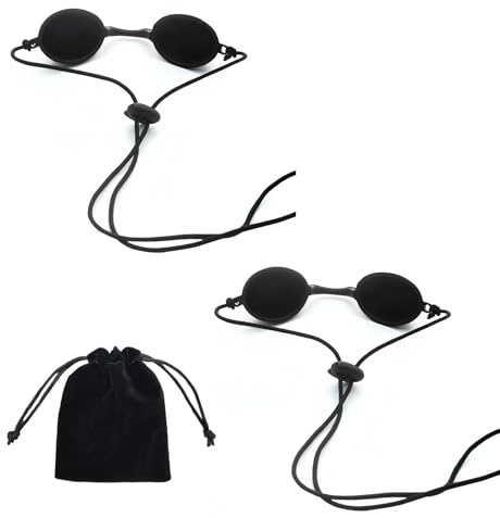 ZWWOGE Brille, Schutzbrille Rotlichtlampe, UV Brille, Infrarot Schutzbrille Infrarotlampe, Rotlichtlampe Schutz Augenklappe, für Therapie Solariumbrille Augenschutz