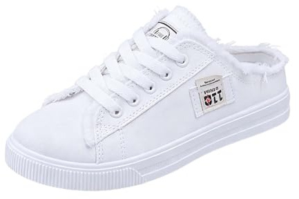 Mules et Sabots Femme Toile Dos Nu Baskets et Chaussures de Sport Mode Sabot Femme Confortable Ete Pantoufles Antidérapant Chaussures Confort Chic Chaussons Plates Chaussure de Plage Basket Legere