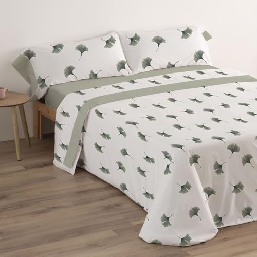 Donegal Collections - Sabanas 160 x 190 - Juego de Sabanas Cama 160 Pupy Verde - Bajera, Sabana Encimera y 2 Fundas de Almohada - Primavera Verano - Tacto Extra Suave 50% Algodón 50% Poliester