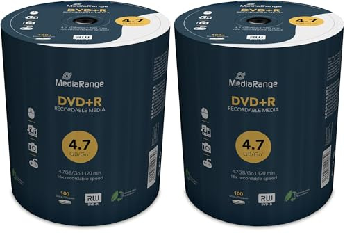 100 DVD+R vergini Mediarange 4,7GB 120Min (Confezione da 2)