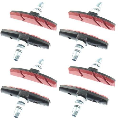 Cykelbromstrumma bakre broms  Cykel Bromsblock Gummi Cykeldel MTB Mountain Road Cykel Lättvikts V-broms Skor Pads Cykel cyklar bakbromstrumma (4 Pair Red)