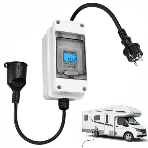 Contador Eléctrico Digital Portátil, 230V 16A, IP65, Reinicio, Cable 1m