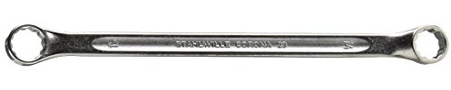 Stahlwille 41071415 Double Ended Ring Spanner, Made of Chrome Alloy Steel & Chrome Plated, Shallow Offset with Anti-Slip Drive Profile, For Work in Confined Spaces, Size 14 x 15 mm, L. 219 mm